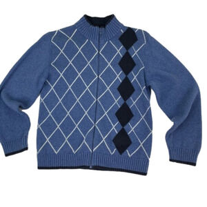 Gymboree Boys Argyle Zip up Sweater size 8